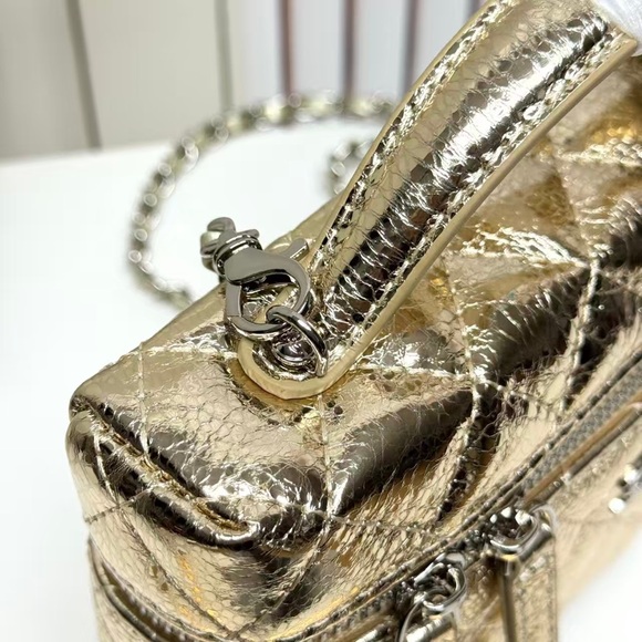 CHANEL Metallic Gold Quilted Mini Bag - Picture 3 of 9